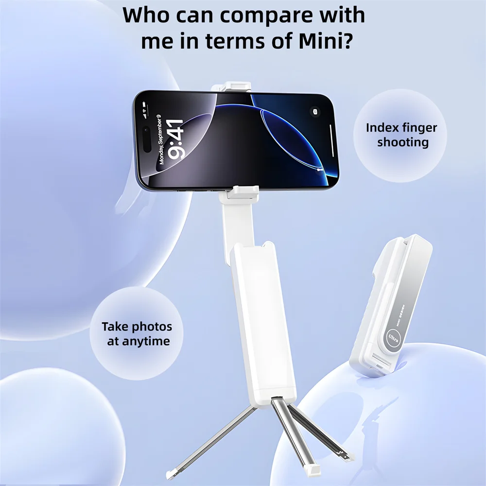 6-Section Selfie Stick Phone Holder w Mini Tripod Bluetooth Remote 360 Rotatable Aluminum Pole For iPhone Livestreaming Video