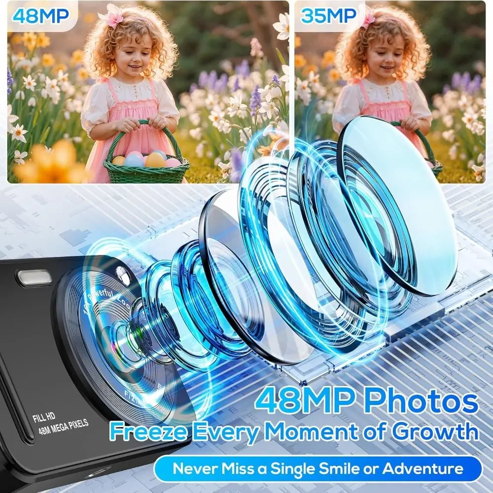 New 48MP Resolution Digital Camera FHD 1080P Anti-Shake CCD Portable Design Compact Size 16X Zoom Anti-Shake Camera