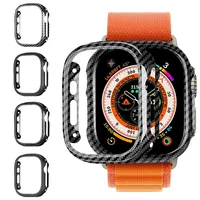 For Apple Watch Ultra2 Carbon Fiber Anti-Drop Case S8/S9 Ultra1 49mm Watch Replacement Case Anti-Scratch Skeleton Case
