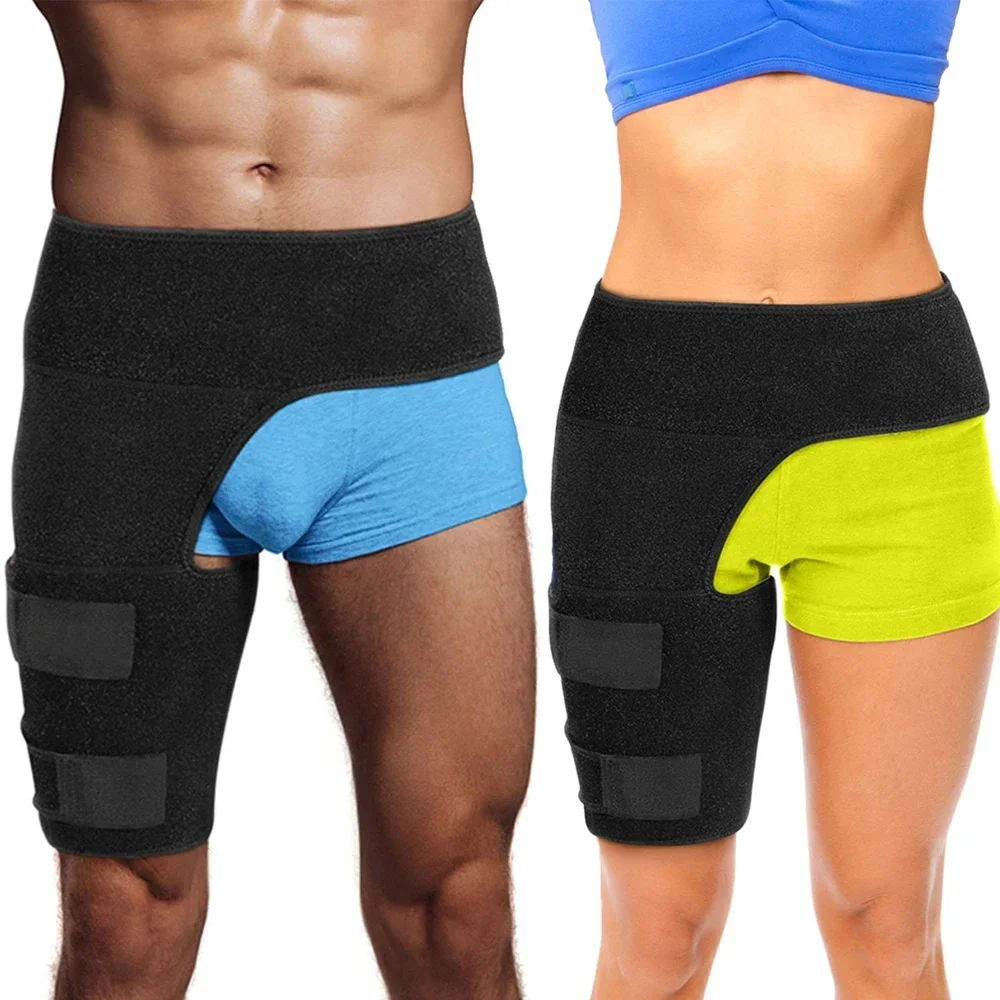 Groin Support and Hip Brace for Men Women- Compression Wrap for Thigh Quad Hamstring Joints Sciatica Nerve Pain Relief Leg Strap