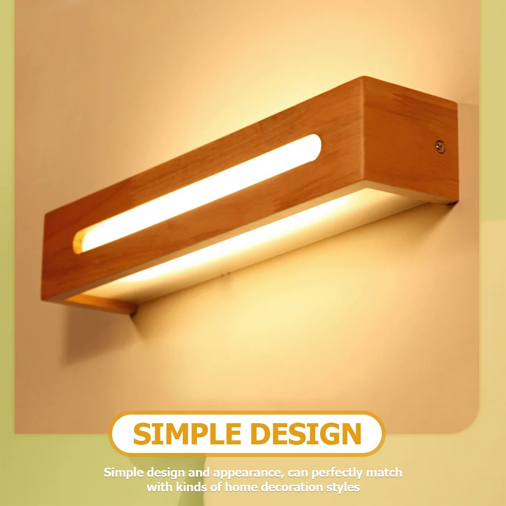 

1Set Modern Bathroom Vanity Wall Light Wooden LED Mirror Light Fixture Indoor Bedroom Hallway Lighting Minimalist Design