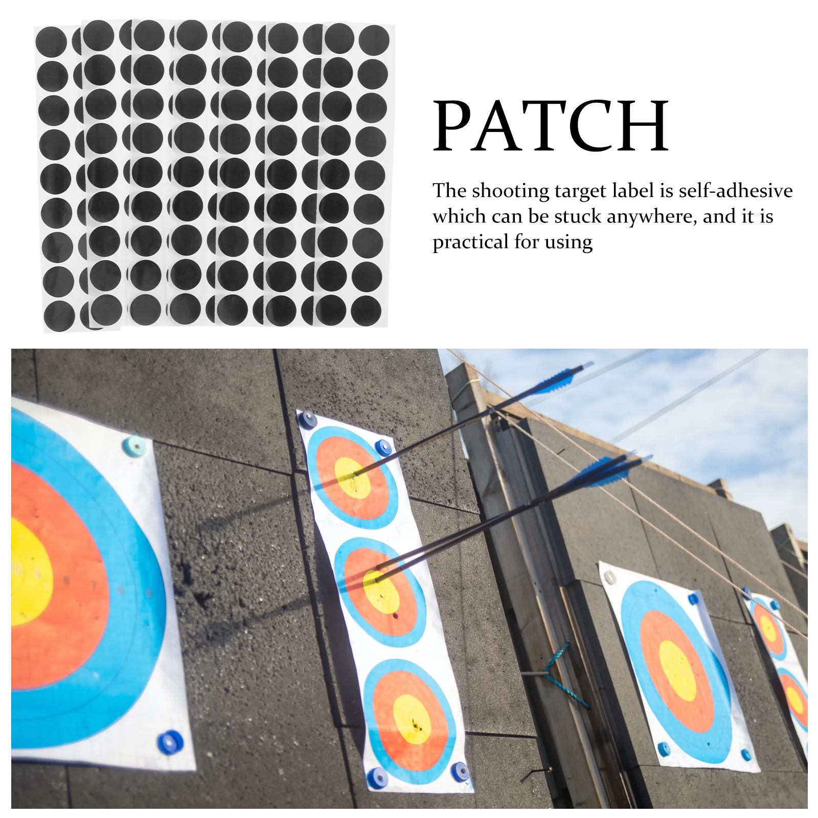 

50 Sheets Target Stickers Professional Self-Adhesive Portable Durable Target Labels for Training Practicing Game Use Practical