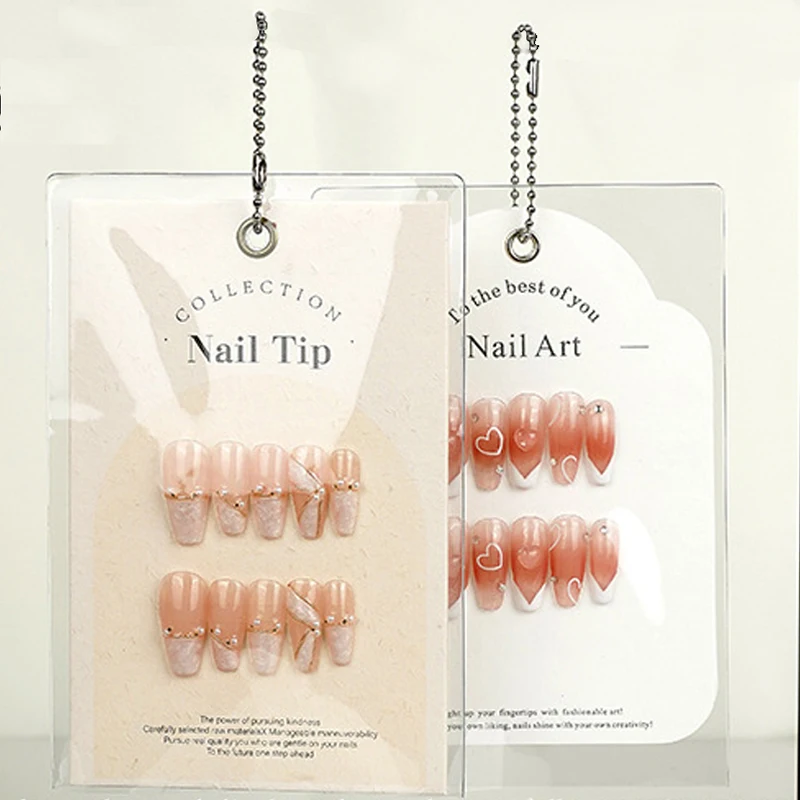 Press On Nail With Packaging Display Light Luxury False Nail Design Show Card Pendant Manicure Sample Display Salon