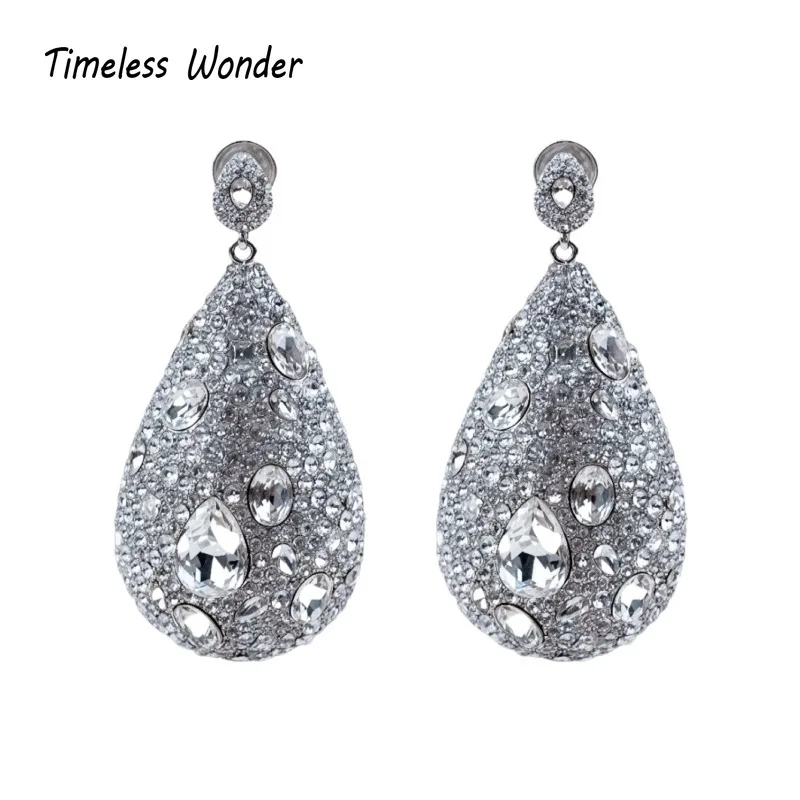 

Timeless Wonder Fancy Crystal Zircon Geo Stud Earrings for Women Designer Fine Jewelry Runway Rare Gift Trendy Statement 5155