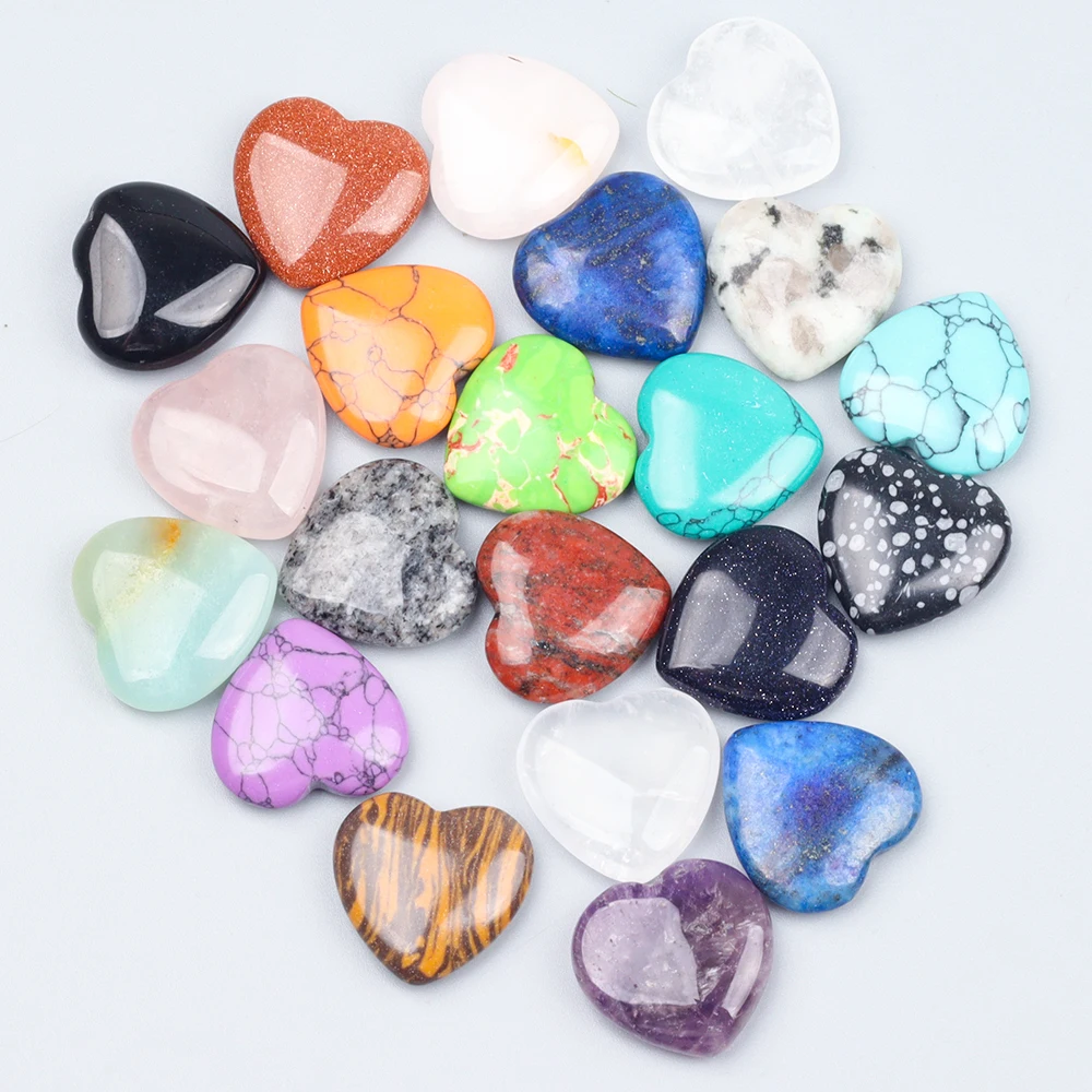 10/20/30PCS 20MM Herz Form Stein Kristall Amethyst Liebe Healing Steine Unregelmäßige Mineral Kies Probe für Haus Garten Dekor