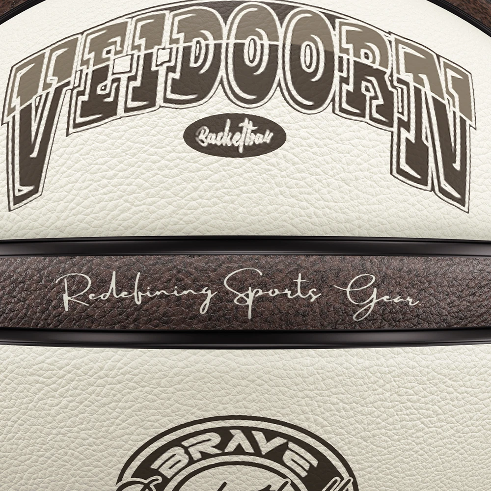 Brown Beige PU Game Basketball Official Size 7 Professional Basketball with 4 Layers Outdoor Durable Ball