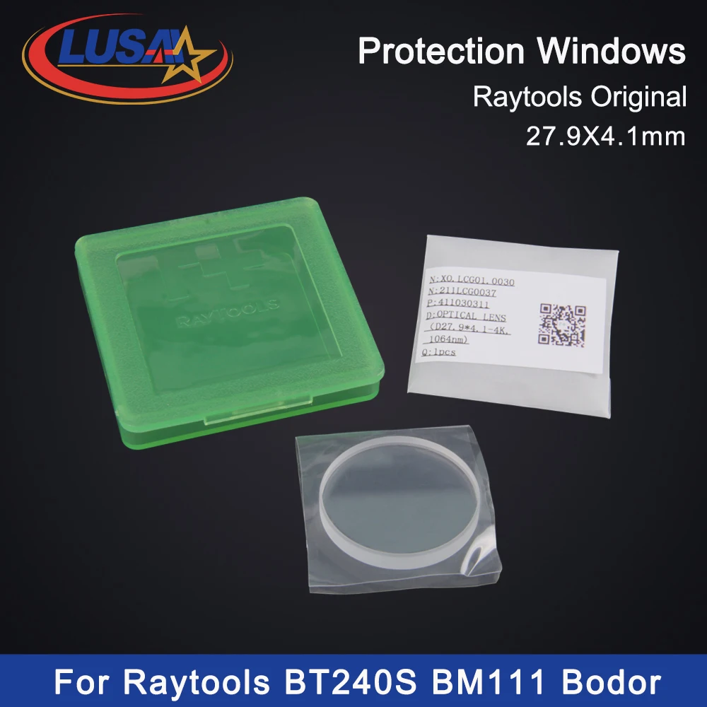 LUSAI Raytools Original/BODOR Origina Protection Lens/Protective Windows/Mirrors 27.9x4.1mm 211LCG0037 For Raytools BT240S BM111