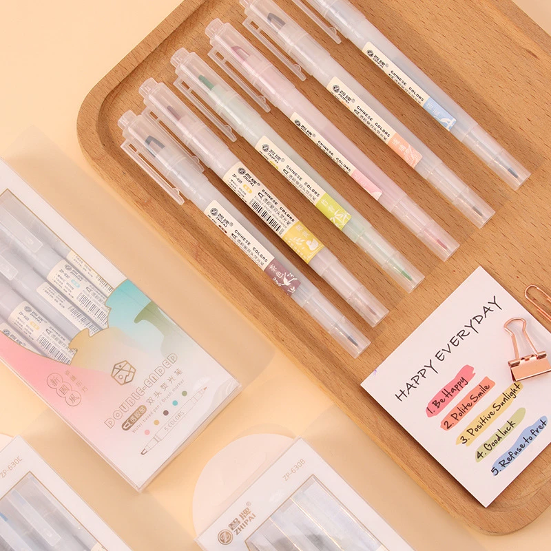 5 adet/takım çift uçlu vurgula - Pastel Highlighter Set Double Ended incelemesi ve fiyatı