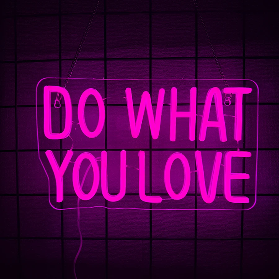 Do What You Love Led Neon Sign, Inspirational Quotes Icon, Suitable For Bedroom, Home, Library, Coffee Shop, Wedding Party Decor
