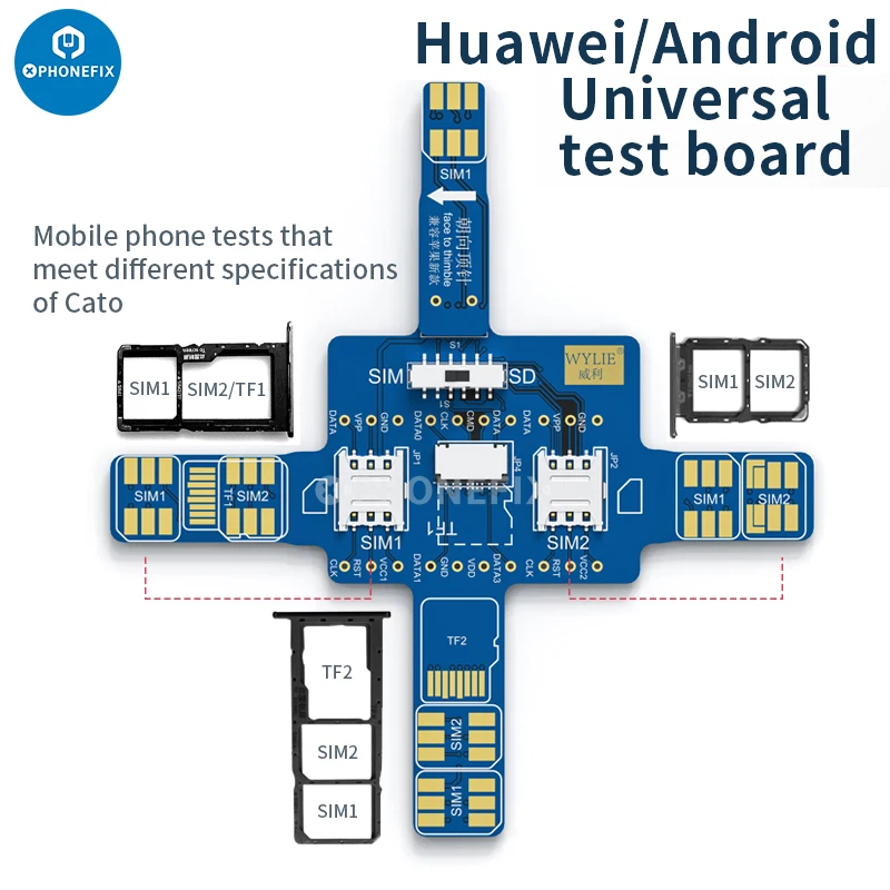 Wylie Universal Smartphone Signal Test Board for IPhone Dual-SIM Series Android Huawei Cellphone Signal Repair Testing Recycling