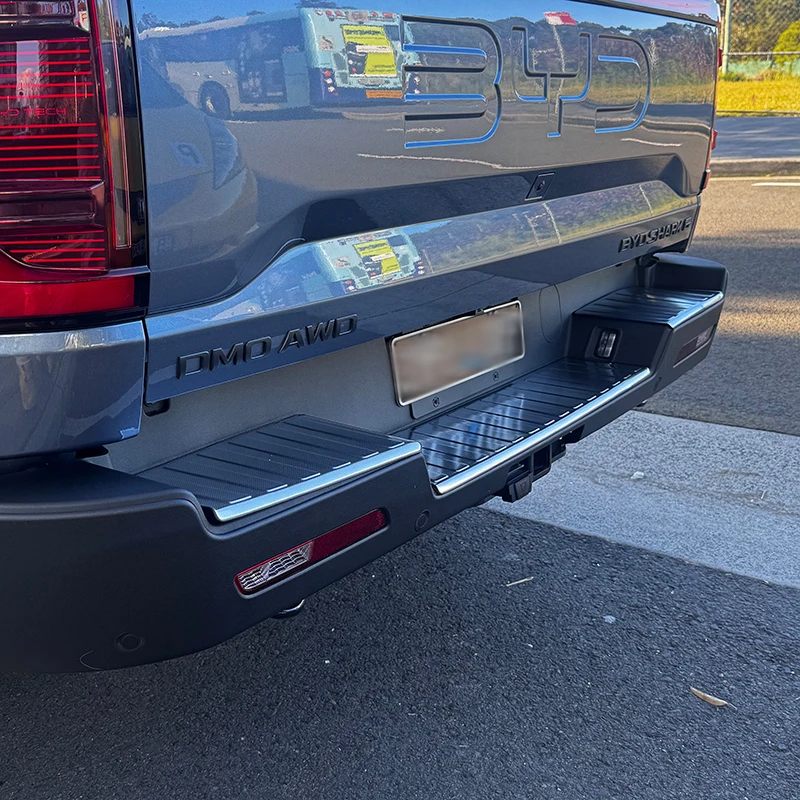 Rear Bumper Guard Sill Cover Pad For BYD SHARK 6 Scuff Protector Bumper Garnish Stainless Steel Chrome Upgrade Car Accessories
