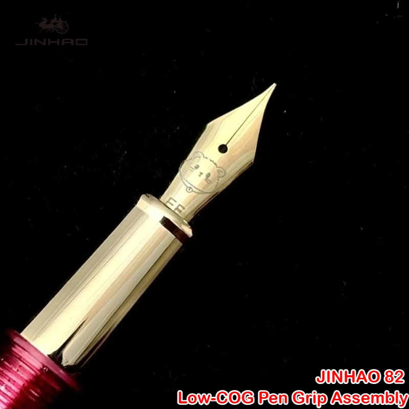 JINHAO 82 Fountain Pen Low-COG Pen Grip Unit with Fountain Pen Ink Absorber Cat Pattern Nib Office School Supplies Stationery