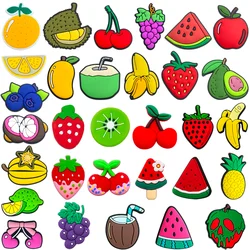 Fruit Strawberry Watermelon cherry Shoe Charms Pins PVC DIY Sandals Accessories for Clogs Women Kids Party Favors X-mas Gifts