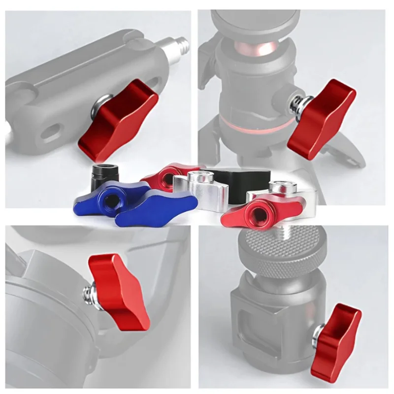 M3 M4 M5 M6 M8 Aluminum Alloy T-Type Wing Knob Nut Adjustable Hand Tightening Clamping Knob for Camera Tripod Photography Rig