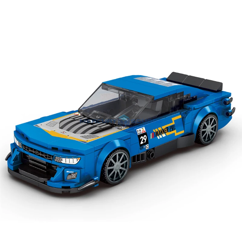 Bule Rennwagen Modell Ziegel MOC JD078 Technische Geschwindigkeit Fahrzeug Bausteine Erwachsene Ideen Sammlung Spielzeug kit Kind Geburtstag Geschenk
