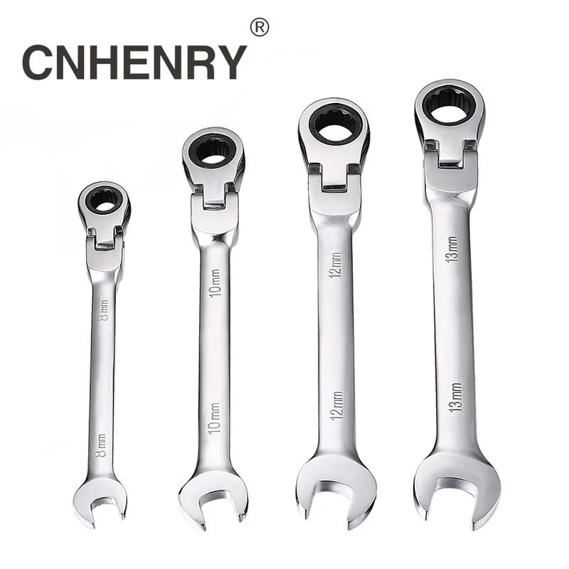 4 pcs 8,10,12,13mm Flexible Reversible Head Combination Ratchet Wrench Universal Keys Hand Tool Set Car Tools For Auto Repair