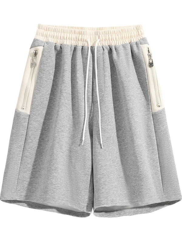 

Мужские летние свободные повседневные брюки American Sle Heavyweight Color Sports с прямыми штанинами, модные, простые, укороченные (до колена)