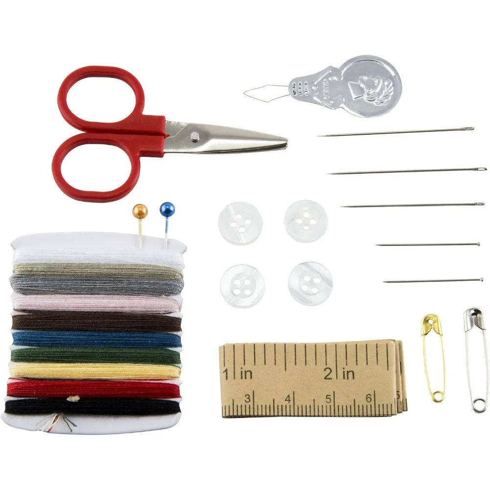 Travel Sewing Kit Portable Sewing Set with Needles Threads Buttons Scissors Thimble for Emergency Repairs Home Traveling Assorted Colors