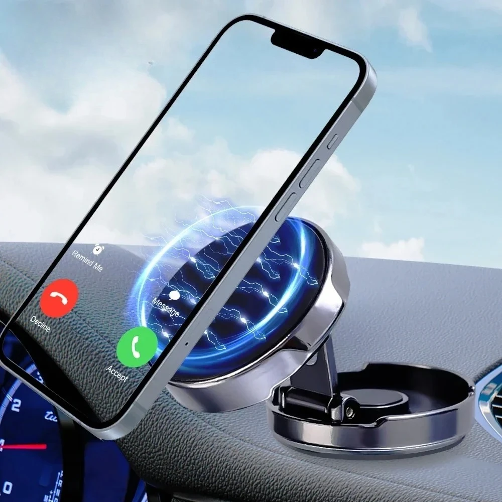 Car Mobile Phone Stand Strong Magnetic Car Holder 720° Foldable Round Bracket Support for Universal Phones Mount Holders