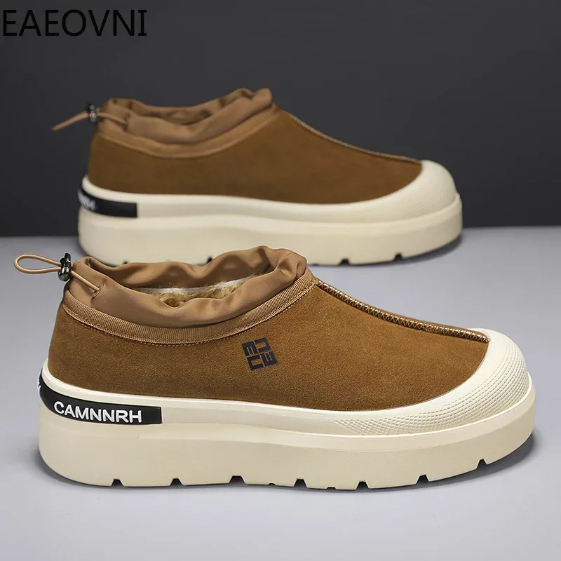 Men's Winter Boots Snow Boot Fashion Slip-on Booties for Men Beautiful Fashionable Keep Warm EAEOVNI Popular Model Male Shoe Hot