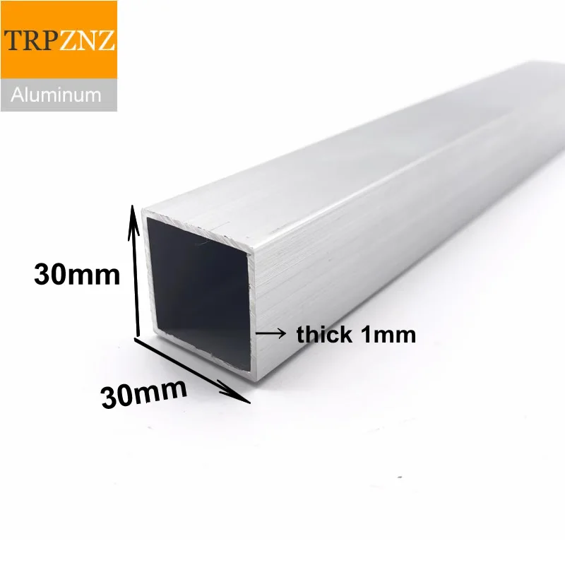 30x30 Aluminum alloy square tube profile Aluminum alloy rectangular pipe Aircraft model skeleton decoration materials