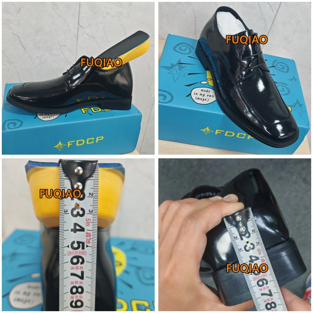 Luxury Brand Men's Flat / 7cm Hidden Increase Business Formal Dress Elevator Shoes Comfortable Leather Oxfords Social Footwear