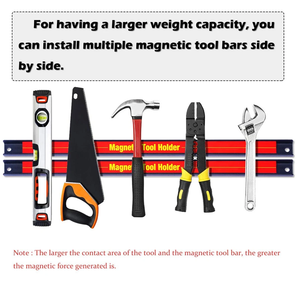 Magnetic Tool Bar Storage Rack  Strip Space Saving Storage Rack Strong Metal Knife Wrench Organizer Storage Rack Orange Blue