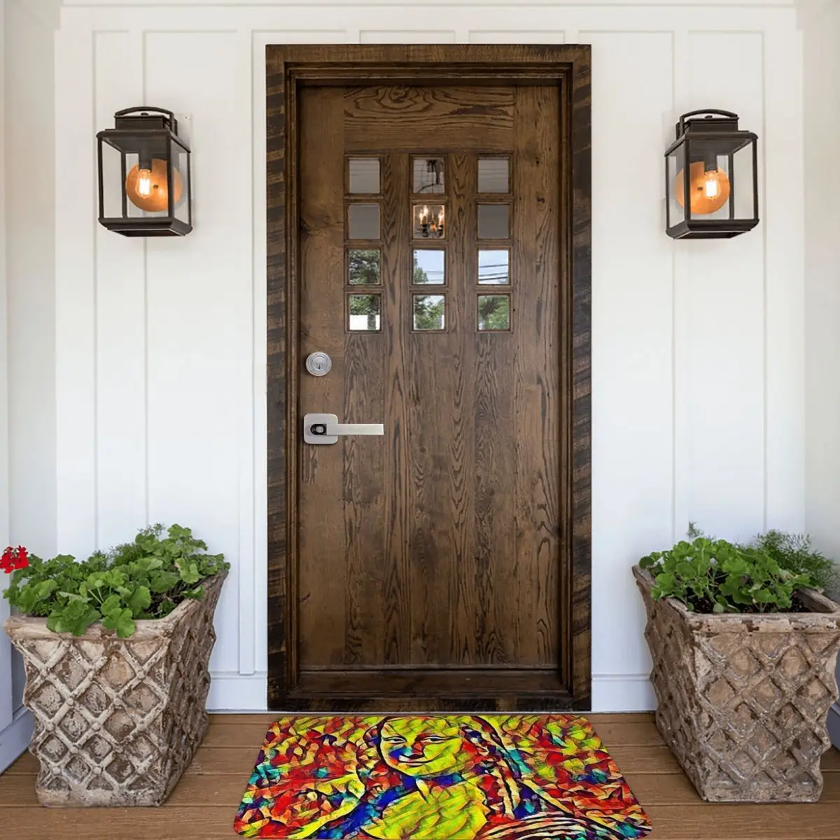 Mona Lisa 71, Leonardo Da Vinci Famous Painting Reimagined Doormat Rug Carpet Mat Footpad Non-slip Entrance Kitchen Bedroom