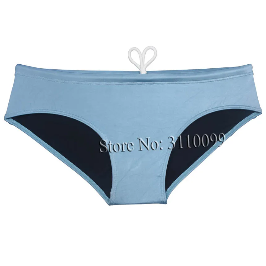 Brilhante nadar cuecas dos homens, Drawstrings Swimwear, maiô elástico, troncos lisos