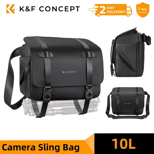K & F Concept-bandolera para cámara de 10L, mochila de hombro, bolso cruzado para fotografía, para Sony, Nikon, Canon, DSLR, con soporte para trípode