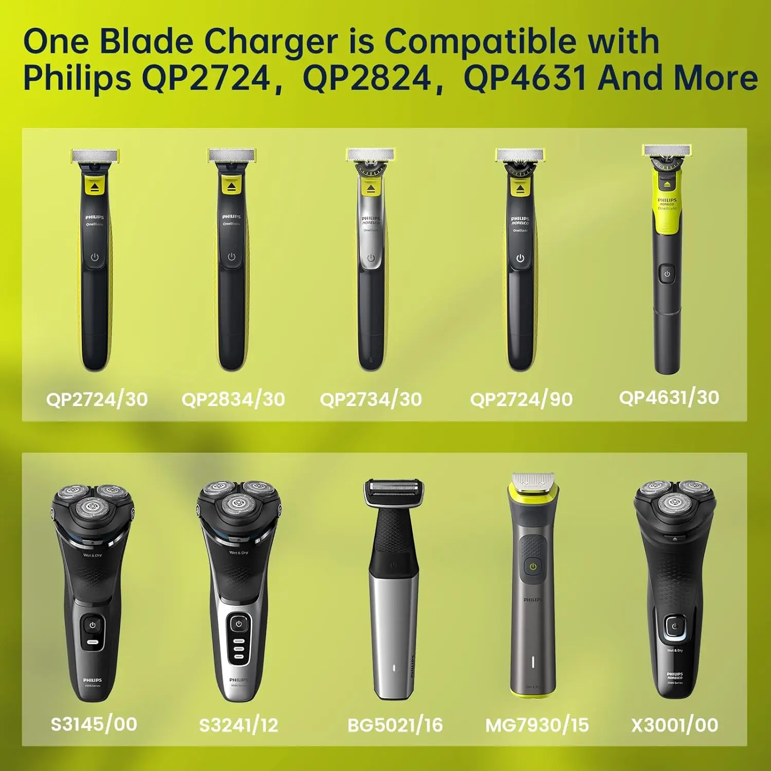5V Charger for Philips One Blade QP2724/ QP2734/ QP2834/ QP4530/ QP1924/ S7887/ MG5910/ MG7910/X3001 Electric Trimmer and Shaver