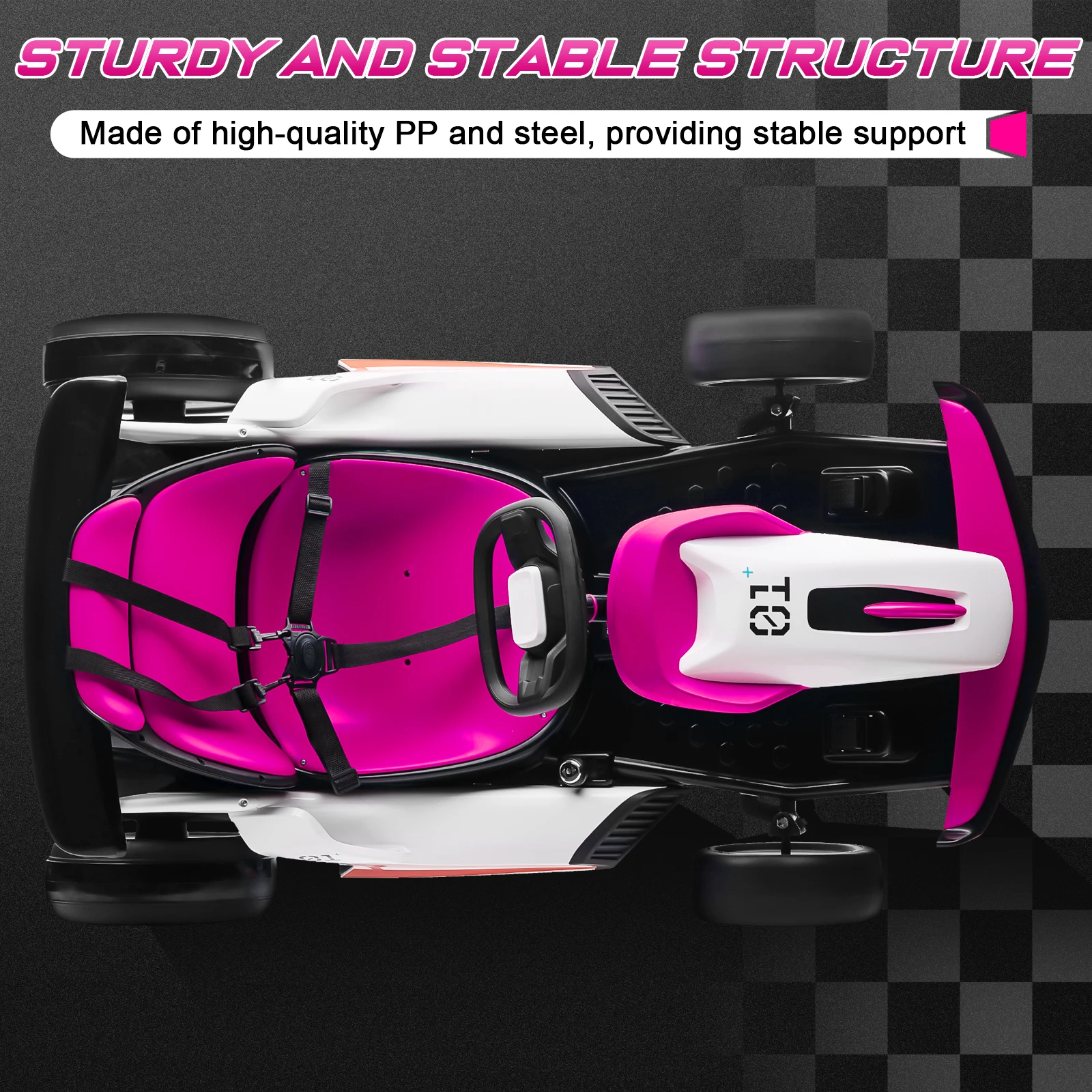 Go Kart, anrli 24V Ride on Kart eléctrico a la deriva para niños con motor potente de 300W, 2 velocidades ajustables, Kart de pedal eléctrico