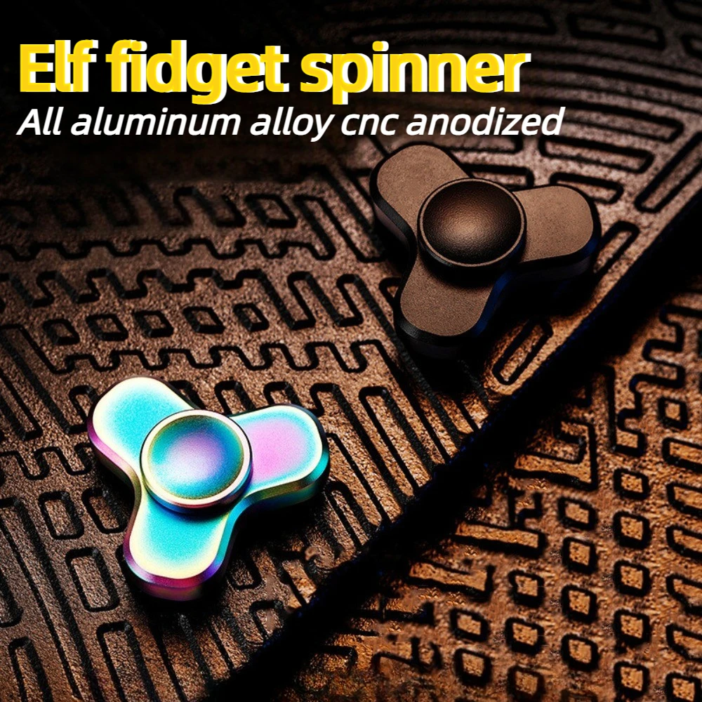 feilongedc-リトルエルフ-三つ葉アルミ合金フィンガースピナー-ストレス解消おもちゃ