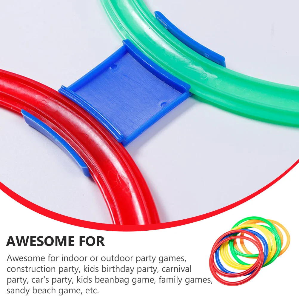 

1 set 10 Circle 37cm Kids Outdoor Toys Family Sensory Training Equipment Random Color Plastic Ring Game Hopscotch Set