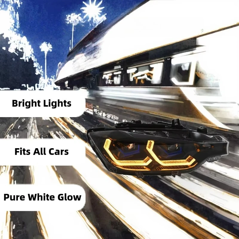 For 3 Series (2012-2015 2016-2019) F30 Car Headlight New 6500k Xenon Halogen LED 12V Voltage Applicable