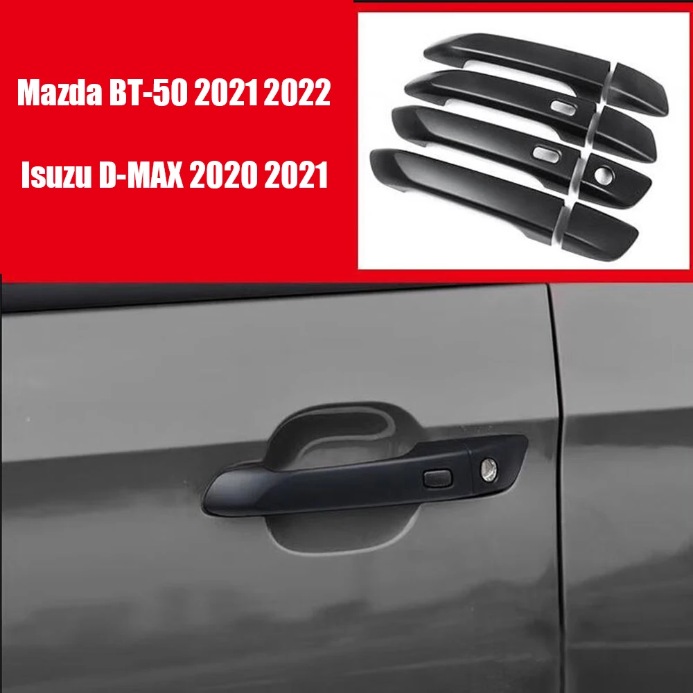 

For Mazda Bt-50 BT50 2021 2022 /Isuzu D-MAX 2020 2021 ABS Black Car Exterior Door Handle Decor Sticker Cover Trim Accessories