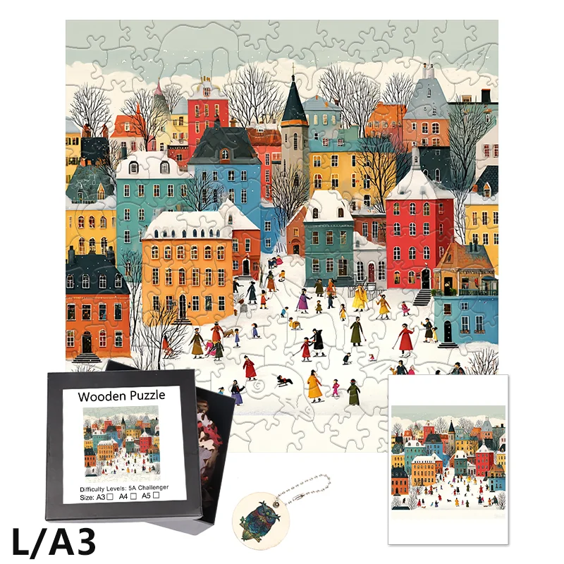 ปริศนาจิ๊กซอว์ไม้แฮปปี้ทาวน์ -เกมการศึกษาเพื่อการผ่อนคลายความเครียดเพื่อการตั้งใจและความสนุกสนาน