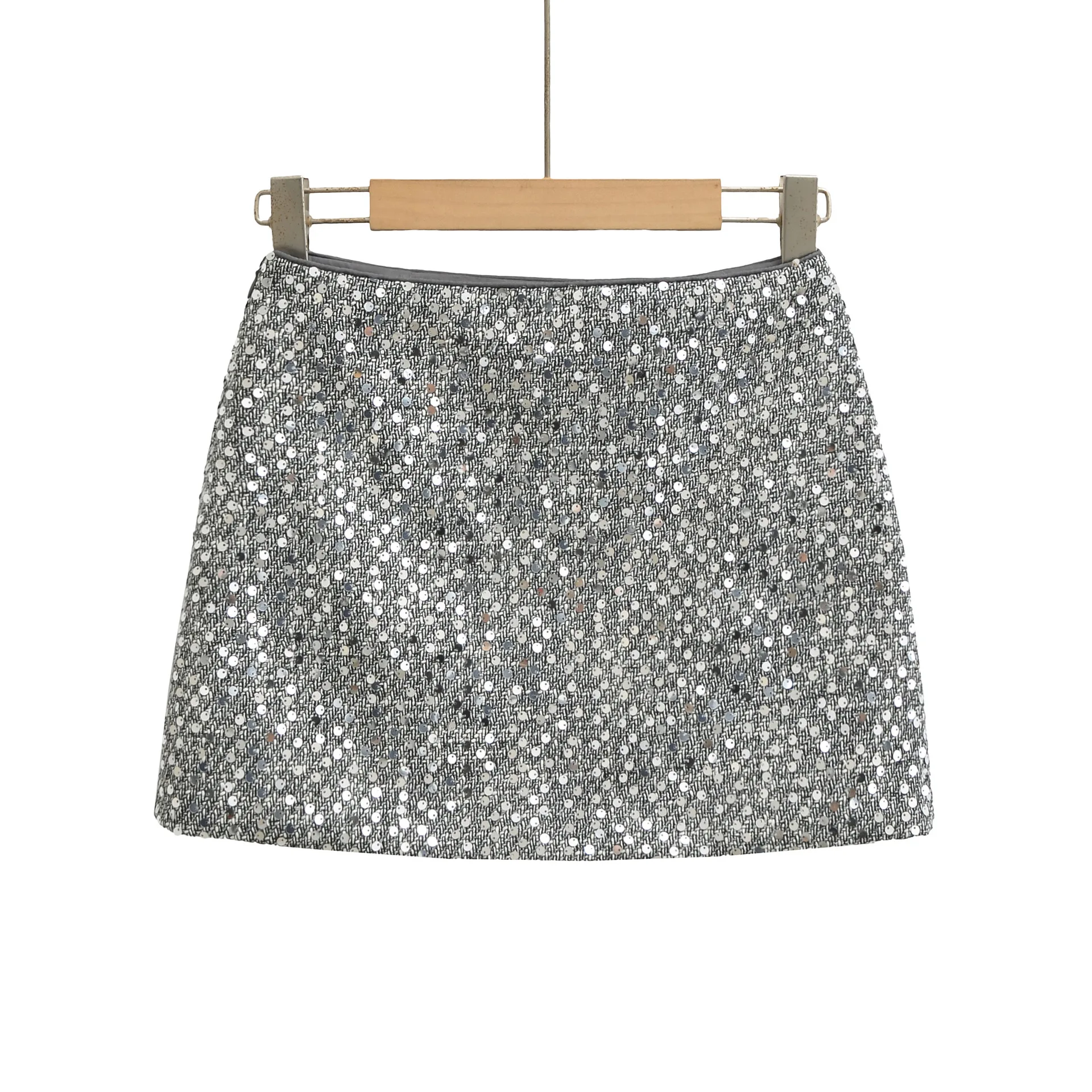 Sequin Mini Skirt For Women High Waist Design Shimmering Over Sparkle For Evening Stylish Shiny Sequin Bodycon Mini Skirt 8TSG