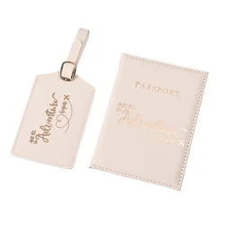 Fashion PU Letter Print Passport Caver Air Ticket Clip Passport Covers Luggage Tag Set Id Credit Card Holder Travel Accessories