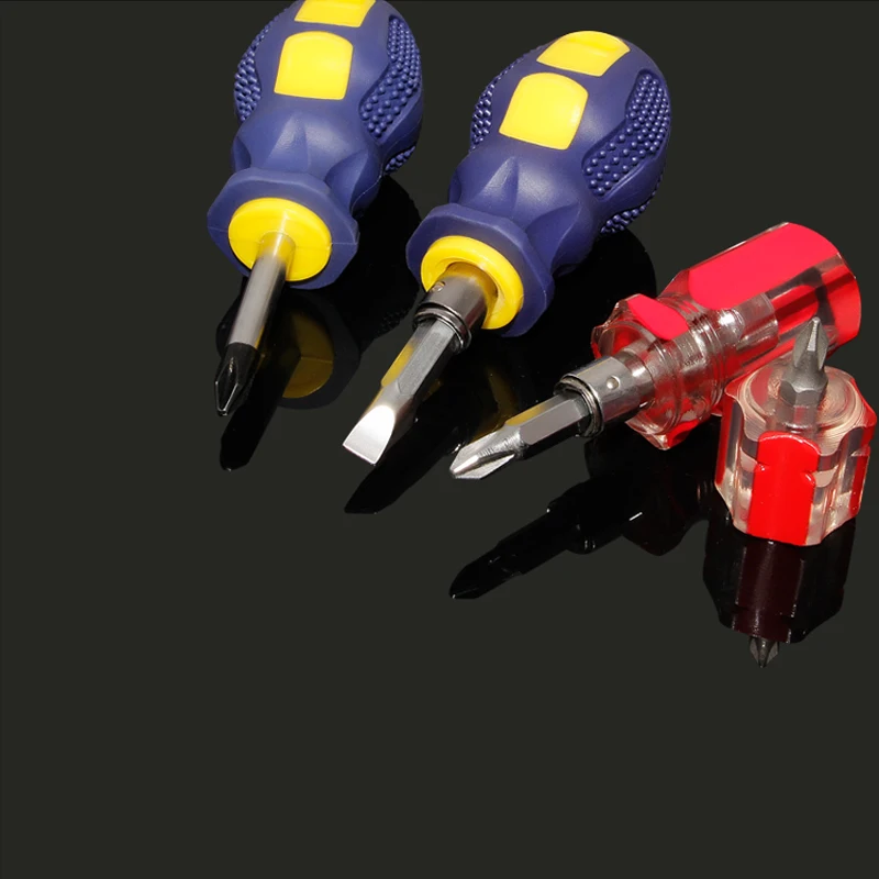 Mini kleine tragbare Rettich kopf Schrauben dreher Phillips/geschlitzte transparente Griff Reparatur Handwerkzeuge Kurz griff Schrauben dreher