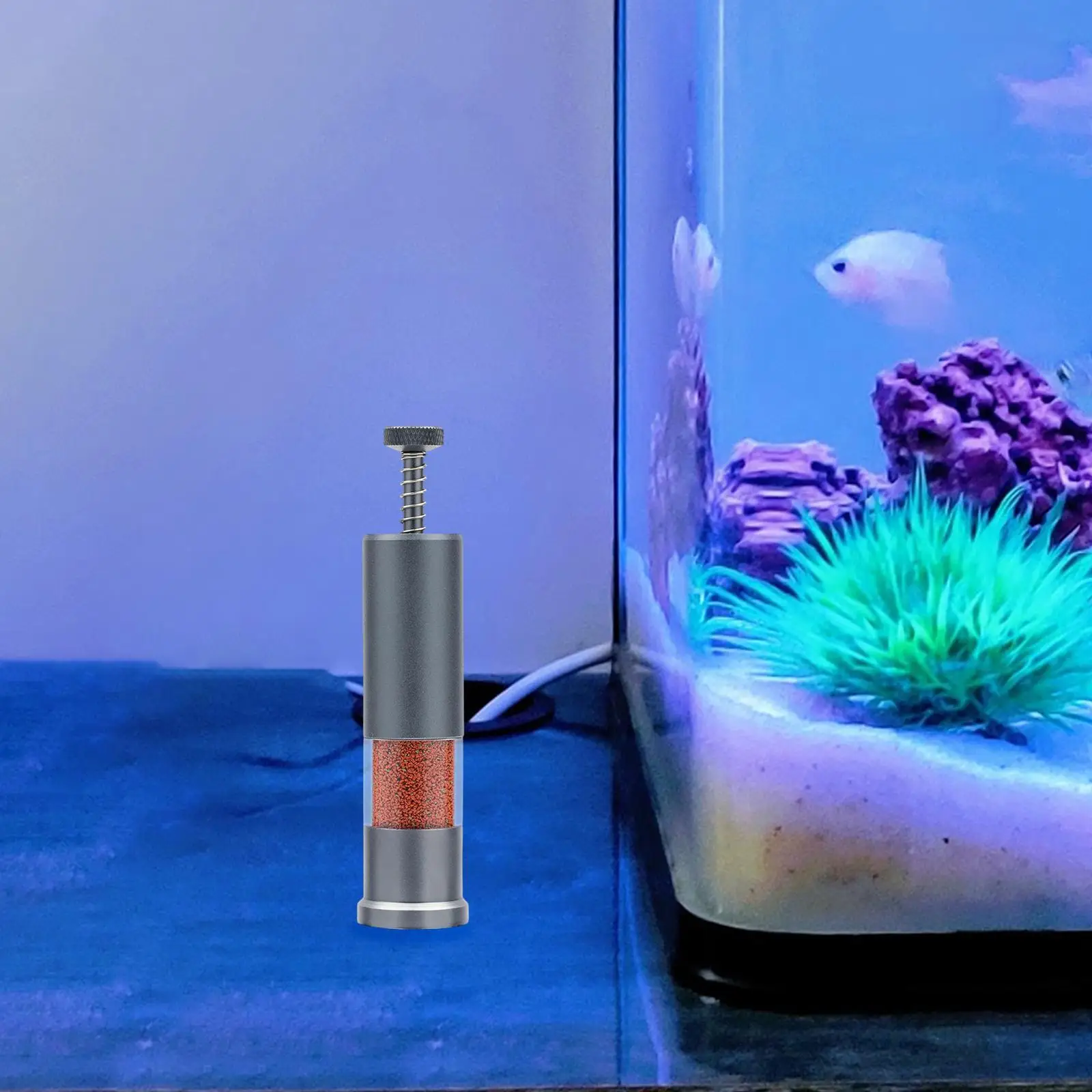 Fish Feeder Transparent Finger Pressure for Aquarium Fish Tank Cherry Shrimp