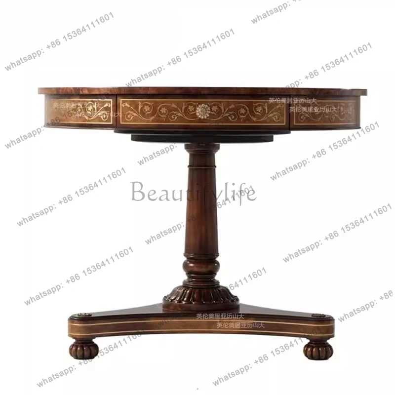 English solid wood edge few mahogany inlaid shell living room sofa corner few