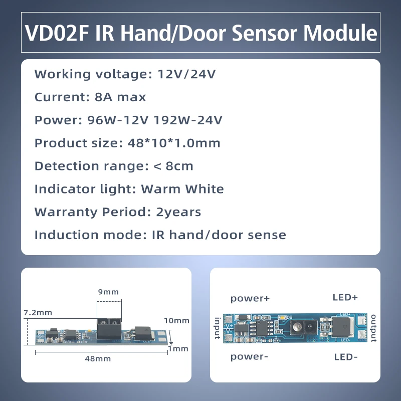 LED Sensor Switch Proximity Short Distance 12V 24V 8A Cupboard for Linear Strip Aluminum Profile IR Sensors Hand Sweep Switch