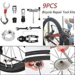 Bicycle Repair Tool Kits Flywheel Removal Chain Breaker Cutter Crank Puller Wrench Cassette Bracket Extractor Sets for Cycling