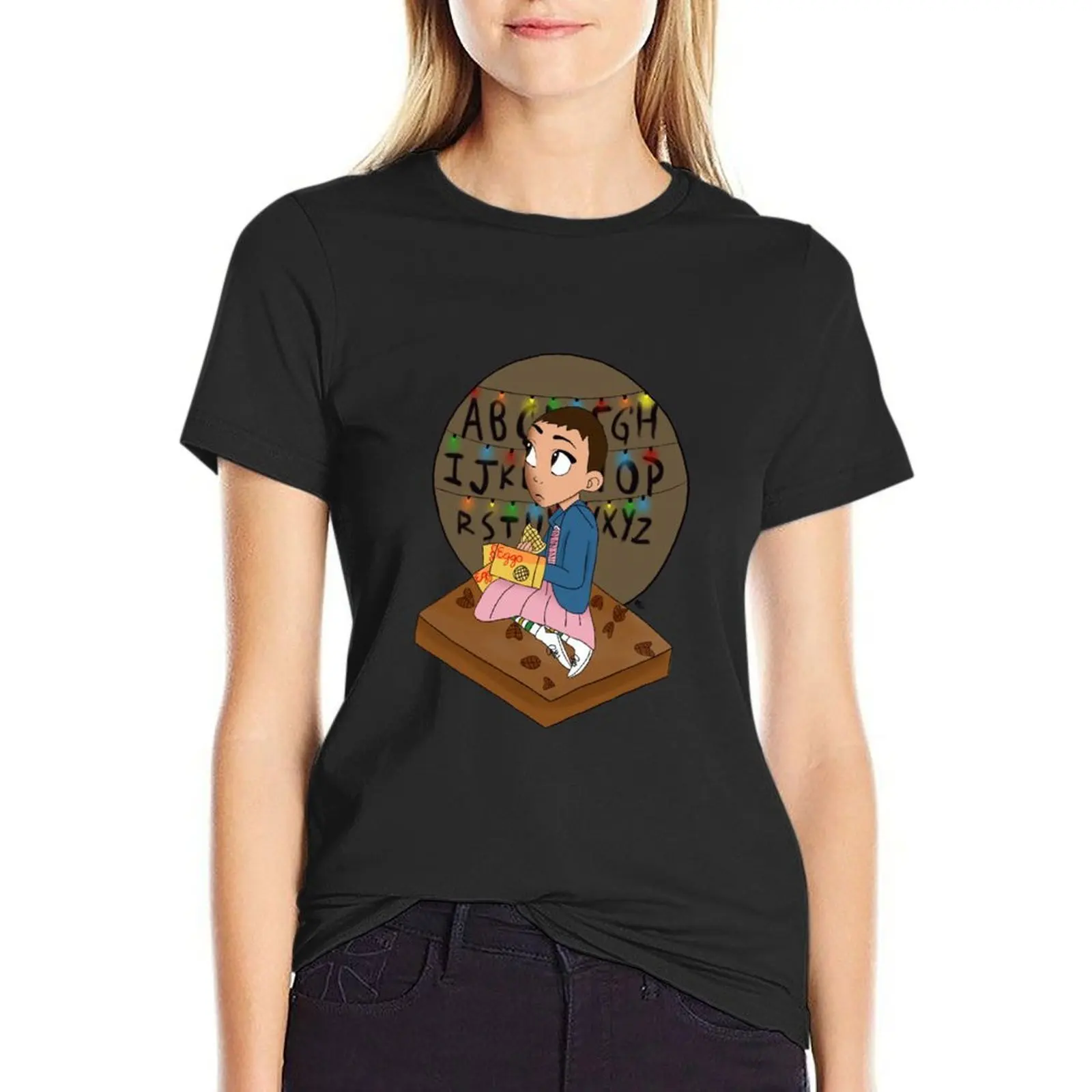 

Eleven Eating Waffles T-Shirt Blouse funnys T-shirt Women