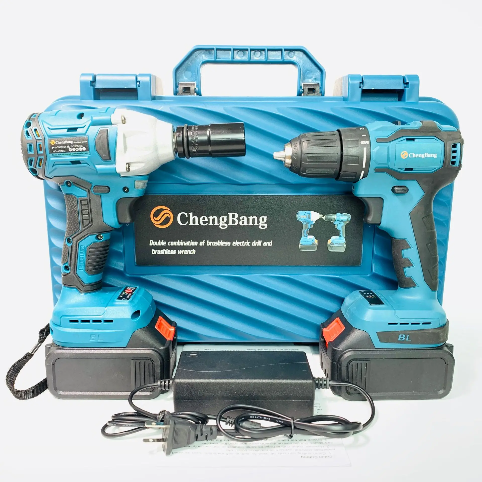 

Cordless Brushless Combination Tool Recharge Electric Drill Power Tool Electric Wrench 2pcs Batteries