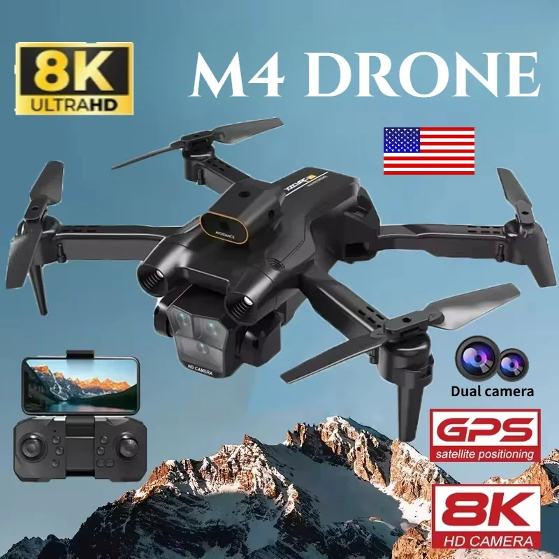 

Новый M4 RC Дрон 4K Профессиональный с широкоугольной тройной HD-камерой Складной RC Вертолет WIFI FPV Удержание высоты Игрушечный Дрон Подарки