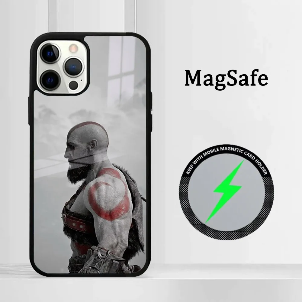 God Of War Phone Case For IPhone16 15 14 13 12 11 Pro Max Plus Mini Mirror Magnetic Cover