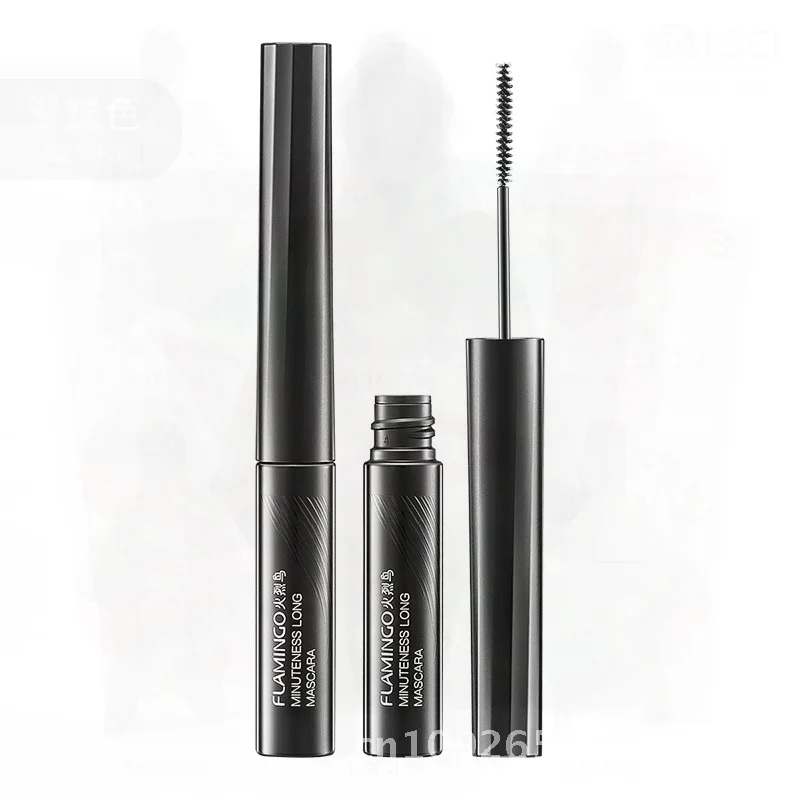 Flamingo feminino cabeça de escova fina rímel impermeável anti-manchas fino longo onda grosso natural olhar maquiagem duradoura