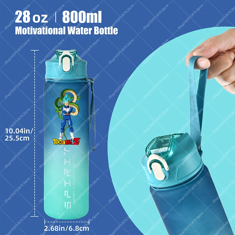 DRAGON BALL Boy Cartoon Plastic Cup Men Portable Sport Water Bottle 28oz Children Anime Cute Cold Drink Container Cups Xmas Gift
